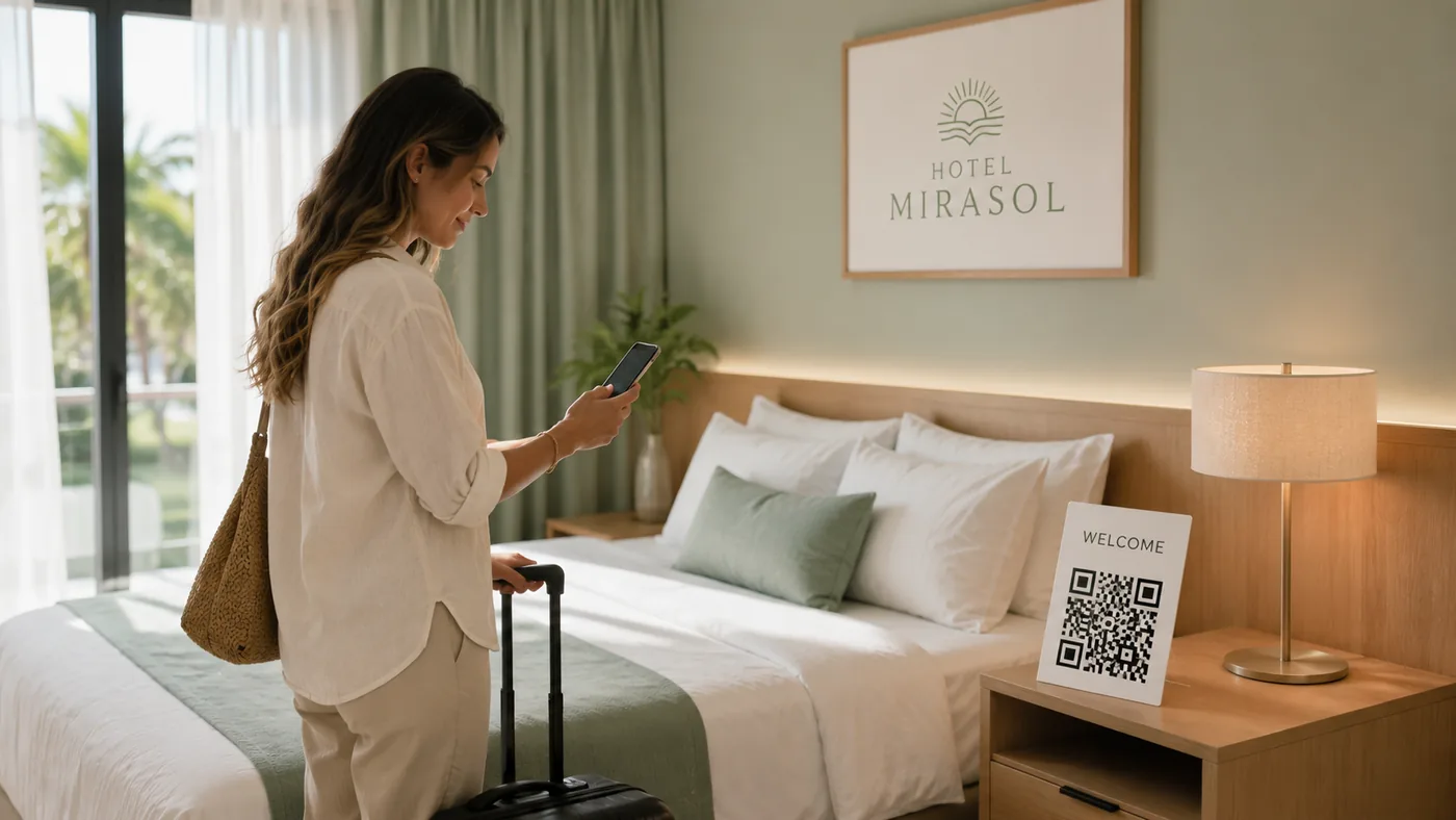 Cliente escaneando el QR en alojamientos