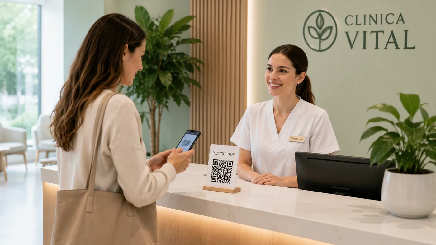 Cliente escaneando el QR en clínicas y consultas